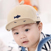 C0363 Cartoon Shark Pattern Baby Peaked Cap Cotton Hat, Size: 46cm Adjustable(Beige)