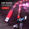 2.4A USB to 8 Pin 540 Degree Bendable Streamer Magnetic Data Cable, Cable Length: 1m(Blue)
