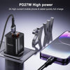 Yesido CA165L 27W USB + USB-C / Type-C to 8 Pin 2 in 1 Fast Charging Data Cable, Length:1.2m(Black)