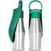 Portable Dog Water Bottle 750ml, Foldable, Leakproof, Dark Green