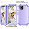 For Google Pixel 4 3 in 1 Shockproof PC + Silicone Protective Case(Purple)