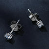 MSE038 S925 Sterling Silver Moissanite Earrings, Color: 0.5ct Silver