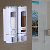 400ml Double Head Wall Mounted Manual Press Soap Dispenser Shampoo Bottle Hand Wash Body Wash Dispenser, Color: White