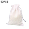 50 PCS Multi size Linen Jute Drawstring Gift Bags Sacks Wedding Birthday Party Favors Drawstring Gift Bags, Size:9x12cm(White)