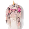 Autumn & Winter Fringed Scarf Plaid Square Scarf Thickening Ladies Shawl, Size:145cm(LS-06 Pink)