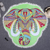 Polyester Printed Summer Bath Towel Round Elephant Sand Beach Towel Shawl Scarf, Size: 150 x 150cm