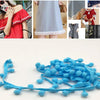 20 Yards Pompom Lace Ribbon Fur Ball Trim For Craft DIY Curtain Home Decorative Clothes Sewing Accessories(Lake Blue)