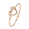 Girl Fashion Cute Simple Heart Hollow Open Adjustable Rings(Gold)