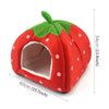 Foldable Strawberry Pet Bed, Red, Large - Cat/Small Dog