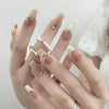 24pcs/box Handmade Nail Glitter Nail Jelly Glue Finished Patch, Color: BY93(Wear Tool Bag)