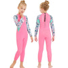 DIVE & SAIL M150556K Shell Pattern Children Diving Suit One-piece Swimsuit Snorkeling Surfing Anti-jellyfish Clothing, Size:M(Pink)