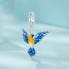 S925 Sterling Silver DIY Blue Bird Pendant(SCC2821)