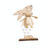 2 PCS Creative Easter Home Wooden Rabbit Decorative Ornaments(White Spotted  )