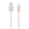 USAMS US-SJ699 USB to 8 Pin 2.4A Striped Fast Charge Data Cable, Length:3m(Pink)