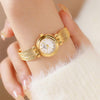 BS Bee Sister 22mm Retro Female Wrist Watch with Stainless Steel Mesh Butterfly Design Strap(Golden White)