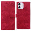 For iPhone 11 Lace Floral Embossed Magnetic Buckle Leather Phone Case(Red)