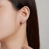 S925 Sterling Silver Shining Colorful Zircon Ear Buckle Women Earrings(Silver)