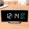 7816 Curved Screen LED Temperature / Humidity Display Multifunctional Clock(White)