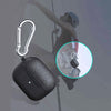 For AirPods 4 Litchi Texture TPU Shockproof Earphones Case with Hook(Black)