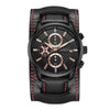 Ochstin 7231 Multifunctional Business Leather Wrist Wrist Waterproof Quartz Watch(Black+Black)