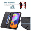 For Samsung Galaxy A31 Magnetic Clasp RFID Blocking Anti-Theft Leather Case with Holder & Card Slots & Wallet(Black)