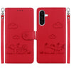 For Samsung Galaxy A26 5G Cute Cats RFID Leather Phone Case(Red)