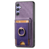 For Samsung Galaxy Note20 Retro Splitable Magnetic Stand Card Bag Leather Phone Case(Purple)