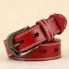 ZK--049 Double-stitched Hollow Pin Buckle Belt, Length: 110cm(Red)
