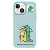 For iPhone 15 Skin Feeling Jelly TPU Hybrid PC Phone Case(Umbrella Light Green)