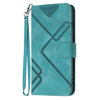 For Xiaomi Redmi K70 Line Pattern Skin Feel Leather Phone Case(Light Blue)