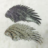 Royal Blue A Pair Sequin Feather Wing Shape Clothing Patch Sticker DIY Clothing Accessories, Size:Small 20.5 x 10cm