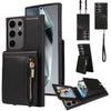 For Samsung Galaxy S25 Ultra 5G Crossbody Lanyard Zipper Wallet Leather Phone Case(Black)