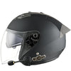 KUQIBAO Motorcycle Smart Bluetooth Sun Protection Double Lens Safety Helmet, Size: M(Matte Black+Gray Tail)
