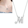 Women Fashion S925 Sterling Silver English Alphabet Pendant Necklace, Style:M