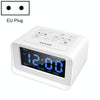 LED Digital Bedroom Alarm Clock With USB Charging Port Clock Radio Temperature Electronic Platform Clock, Specification: EU Plug(White)