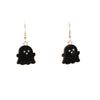 Halloween Jewelry Alloy Ghost Earrings Necklace(Black Earrings+Necklace)