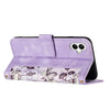 For Samsung Galaxy A04e Floral Pattern Leather Phone Case with Lanyard(Light Purple)