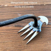 Four-Tooth Dual Purpose Weed Remover Tool Gardening Weed Rake Uprooting Weeding Tool, Length: 35cm Galvanized Wood Handle