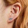 S925 Sterling Silver Colorful Zircon Wing Ear Stud Women Earrings
