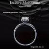 MSR006 Sterling Silver S925 Six Claw Moissanite Ring White Gold Plated Jewellery, Size: No.8