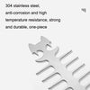 Outdoor Fish Bone Barbecue Steak 304 Stainless Steel Barbecue Stick(Hook Style)