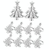 10pcs /Bag Christmas Tree Napkin Rings Metal Napkin Buckles Hotel Dinner Table Decoration(Silver)