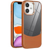 For iPhone 11 Litchi Texture TPU Hybrid Acrylic Phone Case(Brown)
