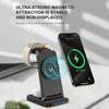 S90-3 3-in-1 Magnetic Folding Wireless Charger Phone Earphone Watch Fast Charging Stand(White)
