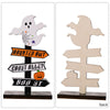 Halloween Guide Wooden Ornaments Cartoon Letters Decoration Supplies(Ghost Model)