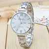 2 PCS Women Large Dial Stainless Steel Fine Strap Quartz Watch(Silver)
