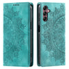 For Samsung Galaxy A36 Totem Embossed Magnetic Leather Phone Case(Green)