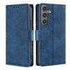 For Samsung Galaxy S25 5G Skin Feel Crocodile Magnetic Clasp Leather Phone Case(Blue)
