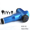 Muscles Relax Massager Portable Fitness Equipment Fascia Gun, Specification: 6232 32 Gears Blue(UK Plug)