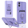 For Samsung Galaxy A06 Sliding Camshield Magnetic Card Holder Silicone Phone Case(Light Purple)